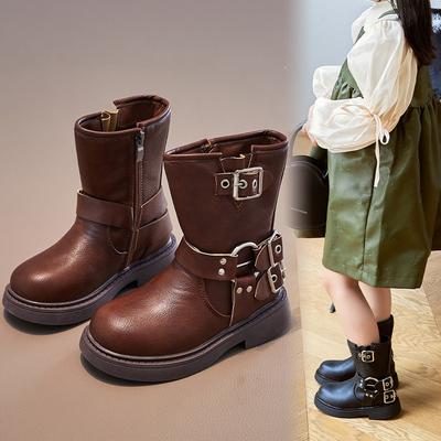 Jongens en Meisjes Korte Laarzen Nieuwe Herfst en Winter Britse Stijl Laarzen Kinderen Comfortabele Zachtzoolleren Laarzen