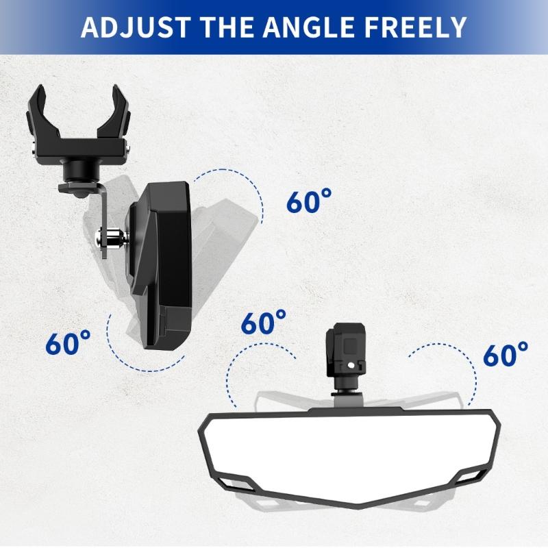 No Drilling UTV Side Glass, Universally Glass Folding Side View Glass for Most Club Car with 1.5“-2“ Roll Tube Cage