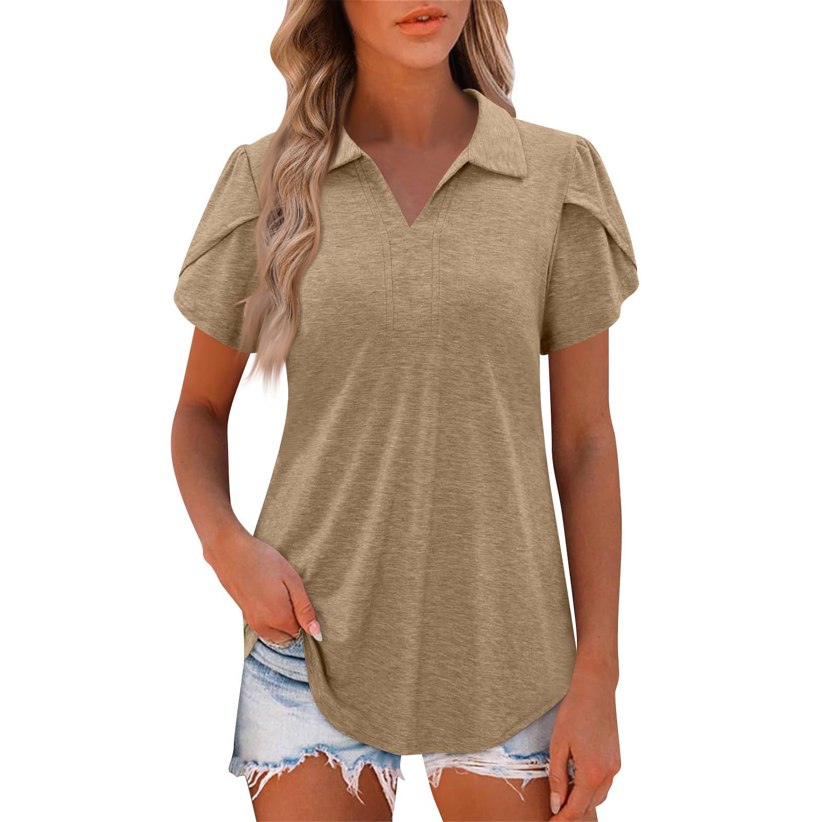 

Женские летние топы, повседневные, с оборками, коротким рукавом, круглым вырезом, свободные, плиссированные футболки S белый