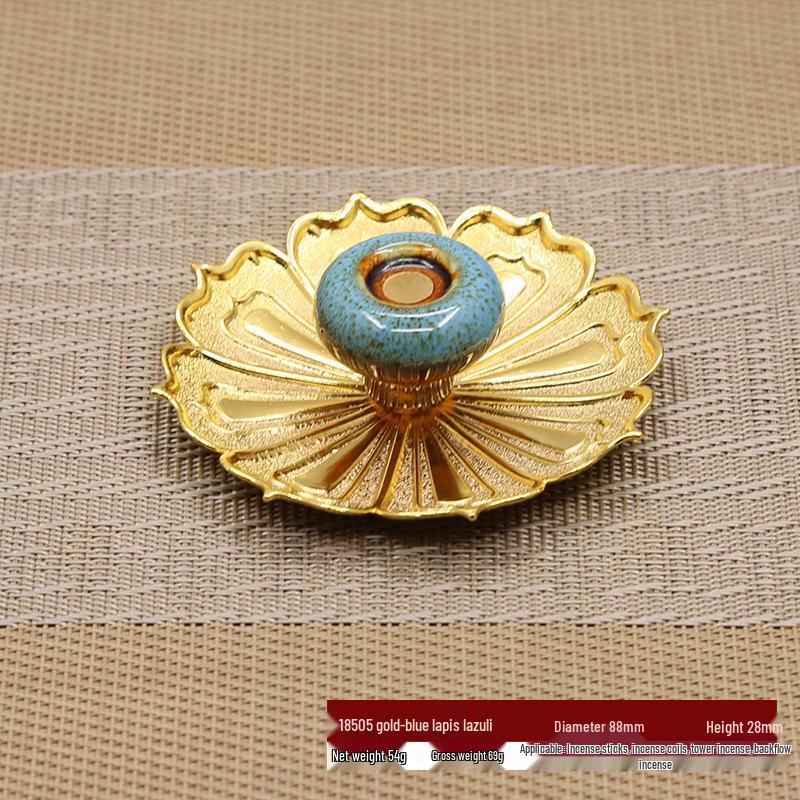 Japanese Glass Lotus Incense Holder: Dual-Use Aromatherapy & Backflow Burner