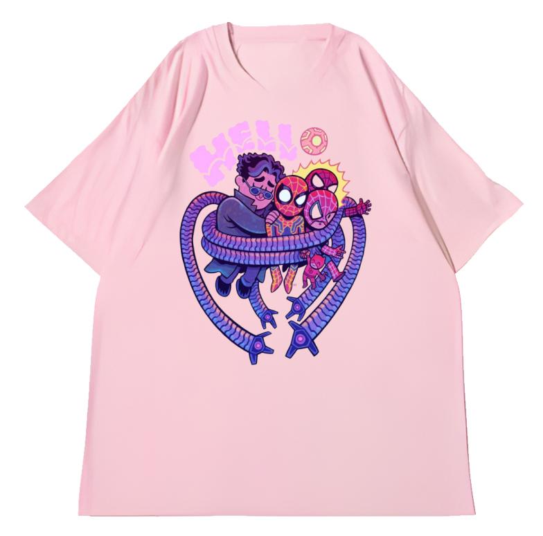 

Adult and Childrens Doctor Octopus Holding Baby Style SpiderUnisex Fun Marvel Pure Cotton Short Sleeve S