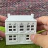 1:12 Dollhouse Miniatures White Wooden Villa Small House Model Doll House Decor Micro Landscape Ornaments Pretend Play Toys Diy