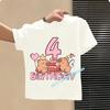 Capybara Girl Birthday Clothes Cute Toddler Kids Number T Shirt Cartoon Short Sleeve Baby Cotton T Shirt Summer Children Tops