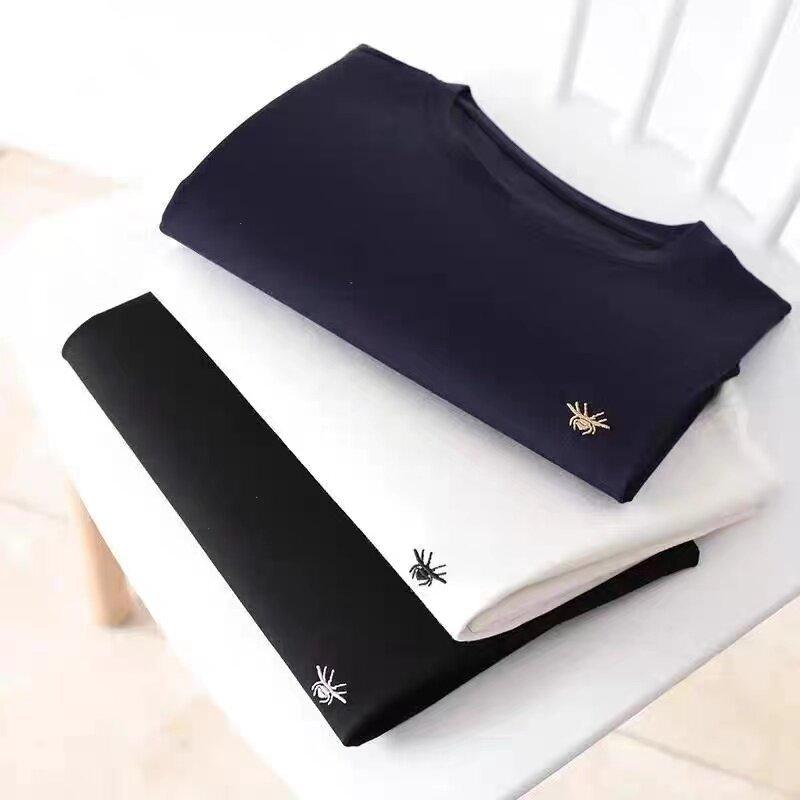 European Station Summer New Short-sleeved Cotton T-shirt Men's Fashion European Version Breathable Crew Neck T-shirt Men's Crew Neck Top
