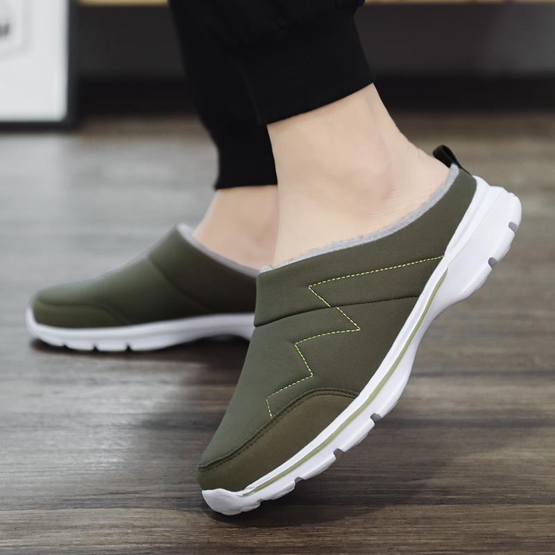 Men Women Plush Slippers Winter Indoor Outdoor Walking Shoes Warm Casual Flats Cotton Shoes Big Size 36-48