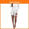 Womens Fashion Elegant Casual Romper Dress Lace Long Sleeve Sexy Jumpsuit Short