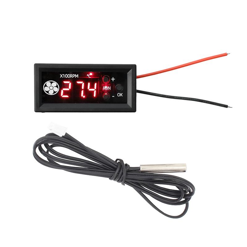 1Set 12V3A Digital Display Temperature Speed Chassis Noise Reduction 4-wire PWM Fan Temperature Control Speed Controller