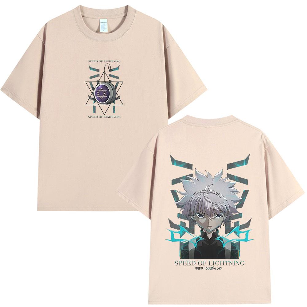 Japanese Anime Hunter X Hunter Killua Zoldyck Tshirt Unisexs Women Fashion Short Sleeve T Shirt Cotton Casual Oversized Tshirts