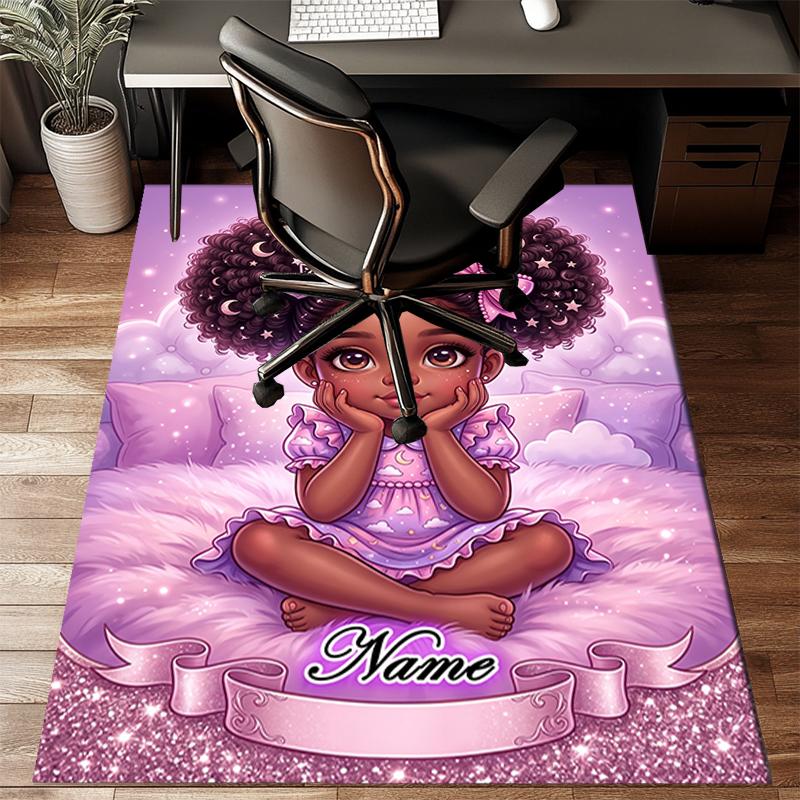 1PC Custom Name Princess Dreams Purple Land Theme Floor Mat Ideal for Living Room, Game Rooms, Office, Bedroom, Office Floor Mat , Floor Mats for Home