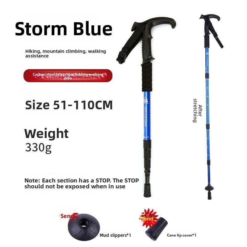 Mountaineering Poles Aluminum Alloy Trekking Staff With Adjustable Handle For Hiking And Outdoor Activities