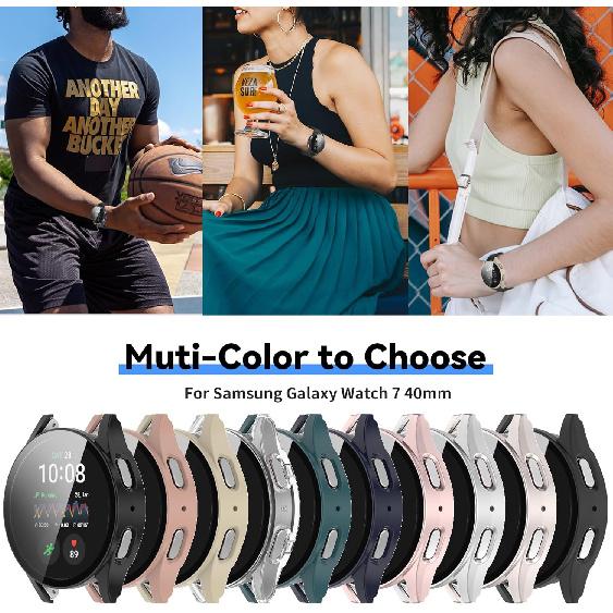 Intended for Samsung Galaxy Watch 7 40mm 44mm Case Built-in Screen Protector Hard PC Rugged Bumper Resistant Protective Face Cover for Galaxy Watch 7