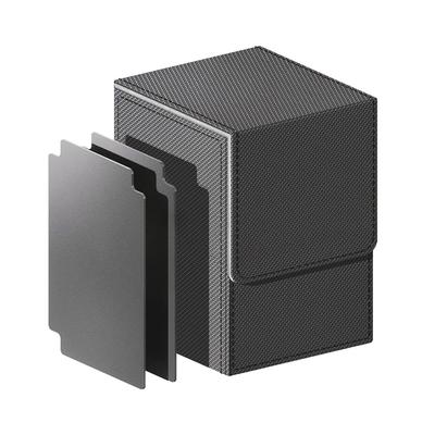 Estuche para cartas coleccionables con imán vertical de piel sintética, 100 piezas, compatible con Duema, varios juegos de cartas "Yu-Gi-Oh! CAJA" (gris)