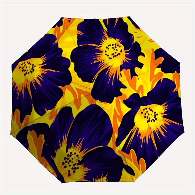 

1pc Floral Pattern Automatic Open/close Folding Umbrella, Compact Portable Travel Umbrella, Perfect Birthday/Christmas, Cute Umbrella, Durab