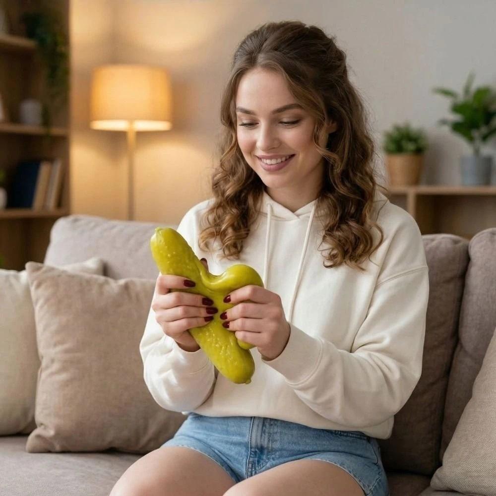 Slow Rebound Cucumber Squeezable Toys Stretchy Texture Pickled Cucumber Pinch Toy Sensory Toy