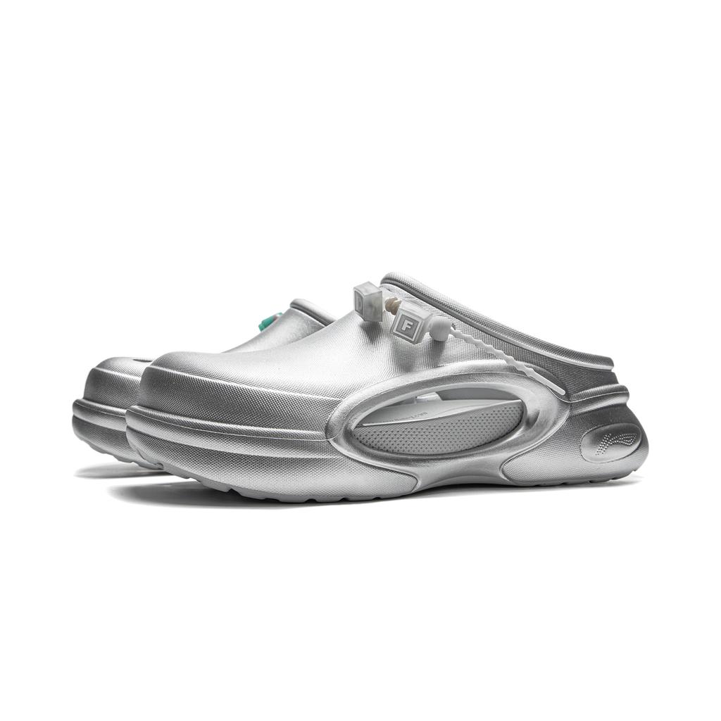 New LOL x LiNing Soft Abrasion Resistant Antibacterial Closed Toe Slippers Men's Silver AGAV001-6