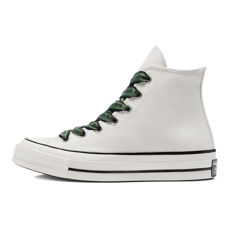 Converse Chuck 70 High Wordmark Ribbon Laces Unisex Sneakers White Egret Treeline A01802C