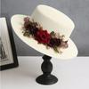 spring summer flower hat French women's straw flat hat elegant beach hat Barrel cap sun hat outdoor travel sun hat wholesale