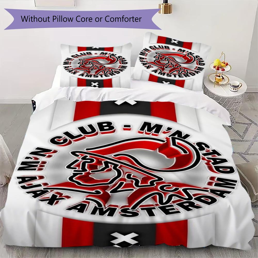 Set Copripiumino con Motivo Ajax Amsterdam Copripiumino Federa Decorazione per la Casa Regalo di Compleanno (1 * copripiumino + 2 * federe senza imbottitura)07