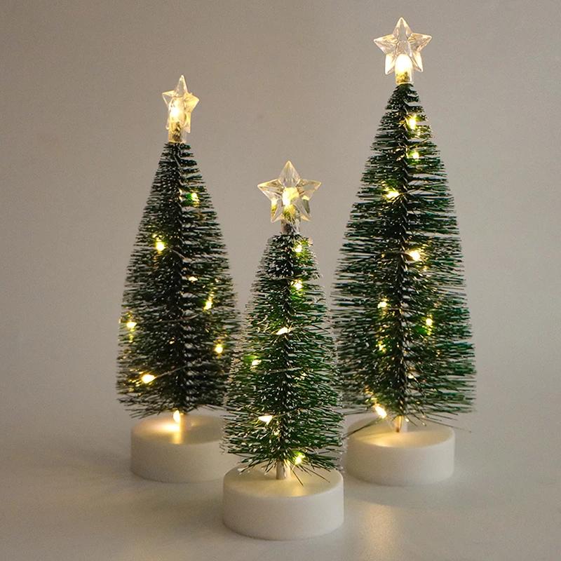 16/18/21cm LED Mini Christmas Trees Electronic Candles Star For Home Party Decoration New Year Gifts Xmas Christmas Ornament