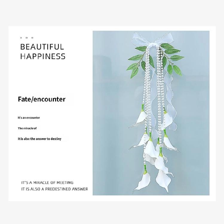 Stylish White Calla Lilies And Pearls Bridal Bouquets Photo Shoot Accessories For Wedding Parties And Sophisticated Decors