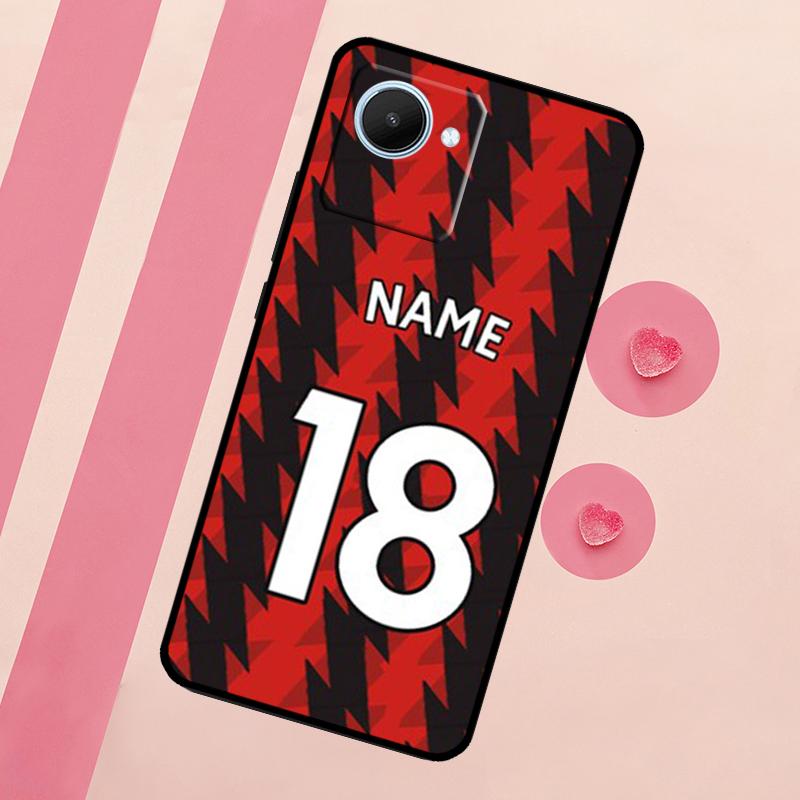 Custom Number Football Name Case For Realme 11 Pro Plus 10 9 GT Neo 5 3 3T C11 C15 C25s C21Y C30 C31 C33 C35 C53 C55