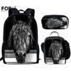 Luxury Horse Backpacks Bags 3D Print 3pcs/Set Pupil School Bags Laptop Daypack Backpack Inclined Shoulder Bag Pencil Case