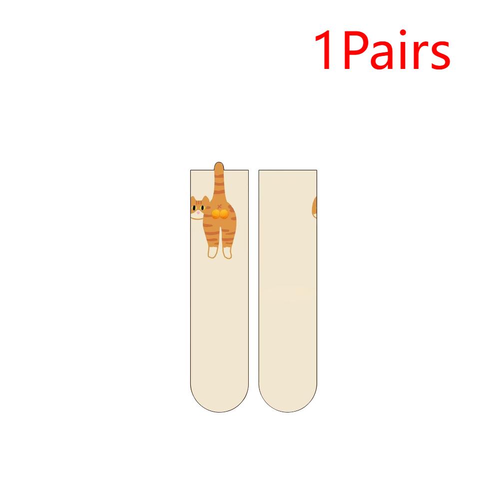 Woman Socks Kawaii Cartoon Cute 3D Dog Cat Paw Pattern Female Home Floor Sleeping Animal Crew Cotton Sock For Cats Lovers