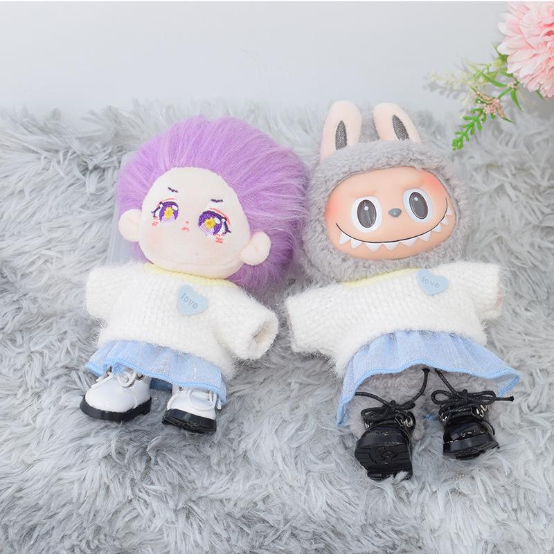 10CM Cotton Doll Overalls for Starfish Bodies and 13CM Palm Dog Pendant - Dress Up Clothes for Toys