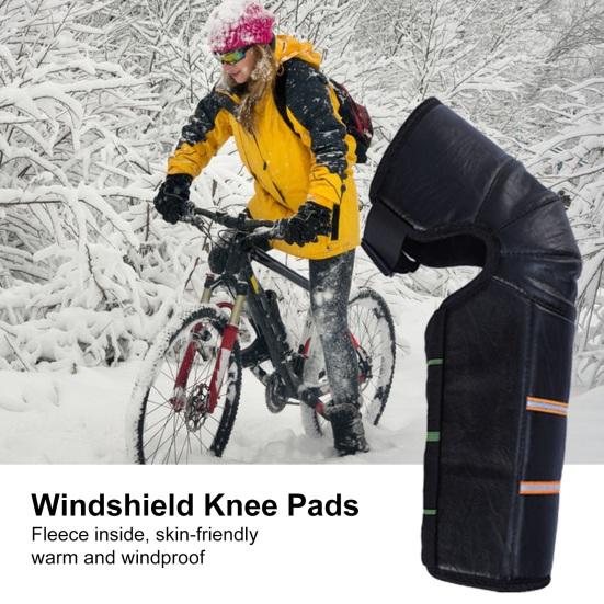 1 Pair Leg Braces Legs Warmers Warm Thick Plush Windproof Anti-cold Elastic Adjustable Unisex Waterproof Riding Motorcycle Skiing Winter Kneepads