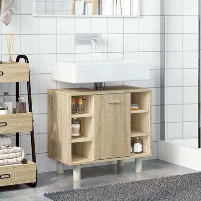 Bathroom Cabinet In Sonoma Oak 60 X 32 X 53.5 Cm Particleboard