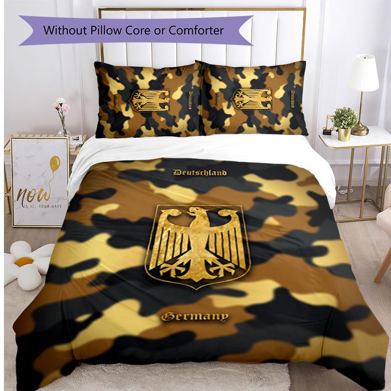 Germany Football Printed Bedding 3 Piece Set Cozy Breathable Bed Cover Set as Housewarming Holiday Gift