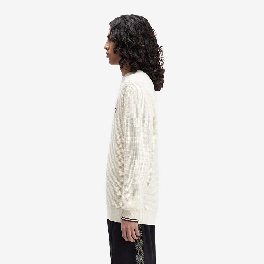 FRED PERRY [Sharp] Waffle Stitch Knit - Ecru Afpm2536507-560