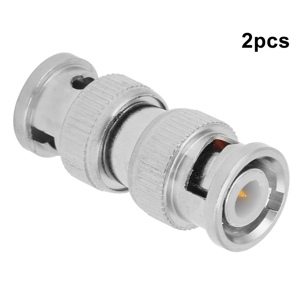 2pcs BNC Male to BNC Male M M Coaxial Connector RF Adapter for CCTV Security Camera