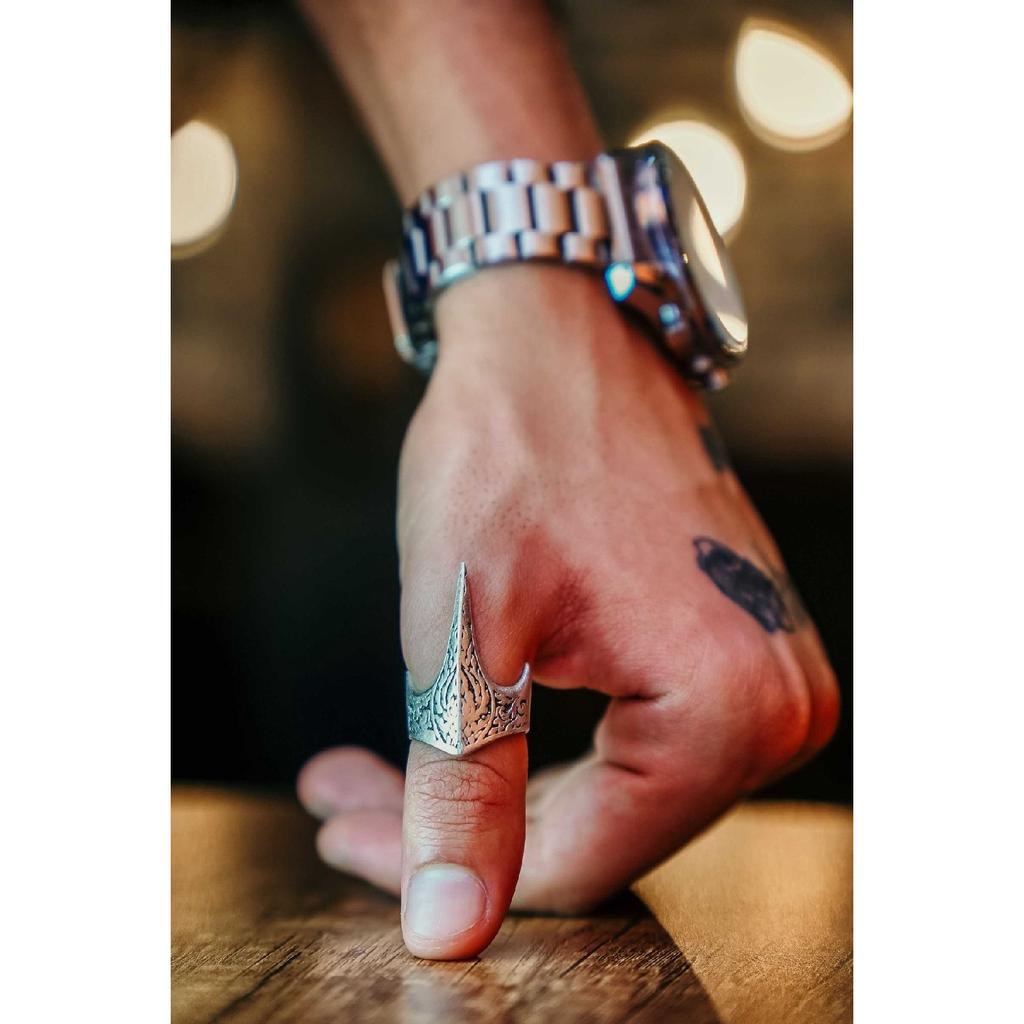 Zihgir Bogenschützenring Mattschwarzer Ring