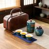 Travel tea set Small set Portable Kung Fu outdoor express cup Business souvenir white porcelain tea set