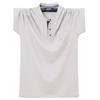7XL Men's Plus Size Summer Cotton Short Sleeve Pocket T-Shirt with Open Collar and Buttons 