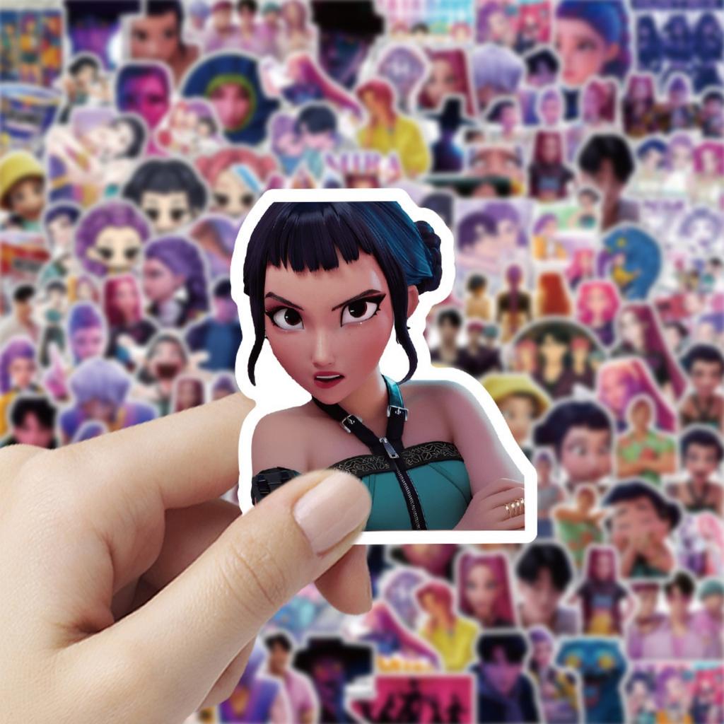 50pcs Suitcase Stickers Waterproof Stickers Scooter Computer Tablet Cartoon Decoration