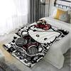 Kawaii Cat Hellos Warm Blanket Throw Furry Winter Blankets for Adults Microfiber Bedding Home Interior Fluffy Plaid Sofa Knee &