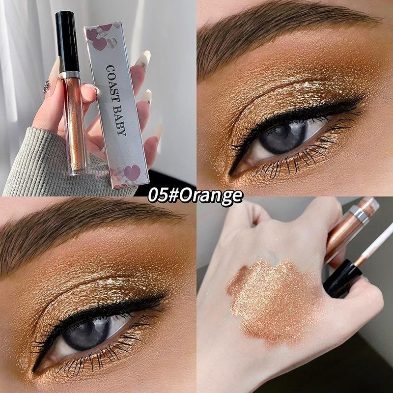 Maquillaje de Sombras de Ojos Líquidas Perladas de 12 Colores Natural Ahumado Plateado Brillante Diamante con Purpurina Sombras Impermeables Duraderas Maquillaje para Ojos