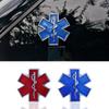 1pc Metal 3D Star of Life Car Sticker Styling Red Emergency Ambulance Logo Personalized Modification Metal Scratch Decoration