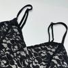 2023 Summer Women's Sexy Spaghetti Strap Lace Dress - Slim Fit, Transparent, Solid Color, Sleeveless