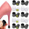4pcs Black Clear Non-slip High Heel Protector Covers Silicone Stoppers Wearable Silence Heel Cover Shockproof Shoes Accessories