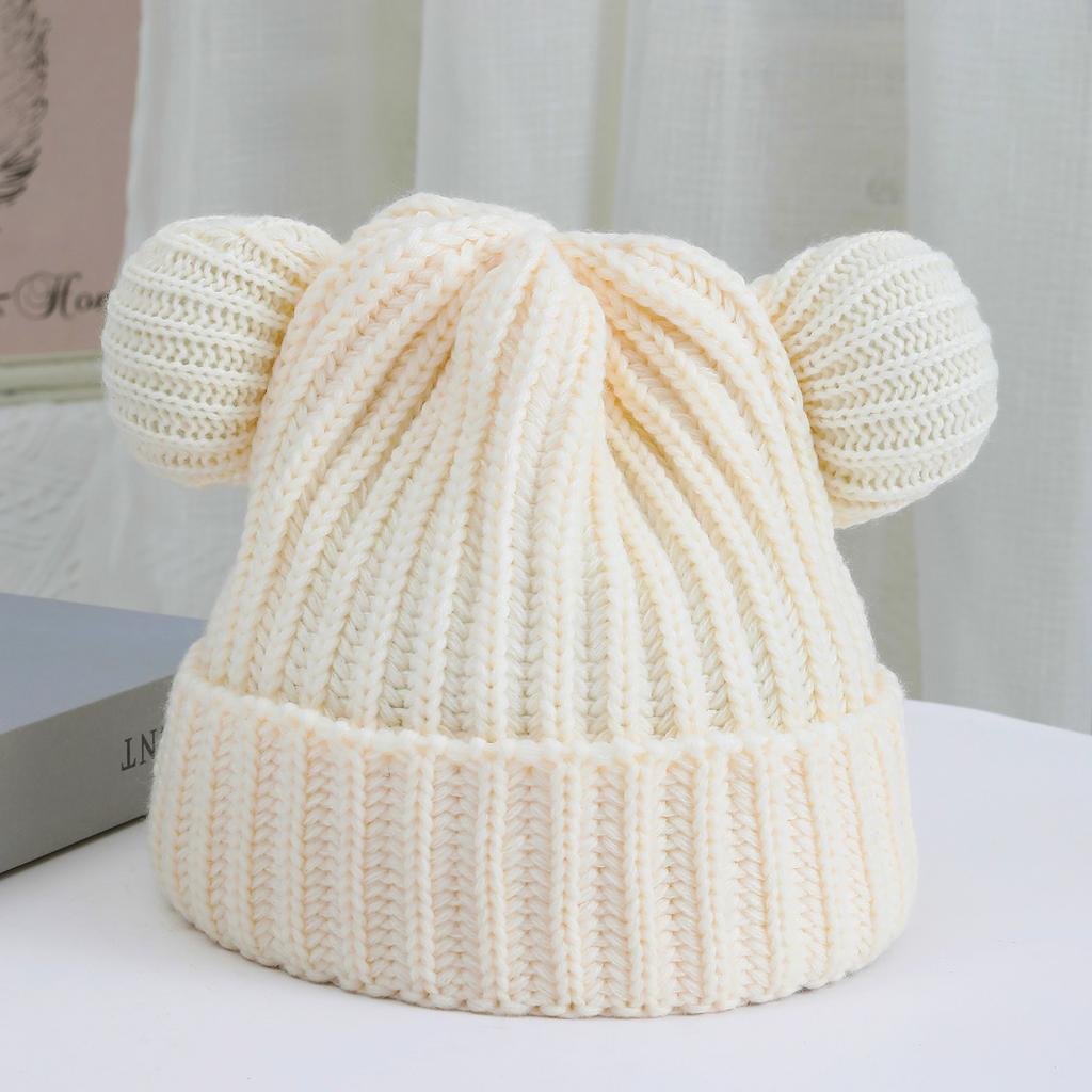 Bonnet en laine mignon avec oreilles d'ourson, épais et chaud, protège les oreilles et du froid, bonnet tricoté, nouveaux chapeaux à la mode pour l'automne et l'hiver