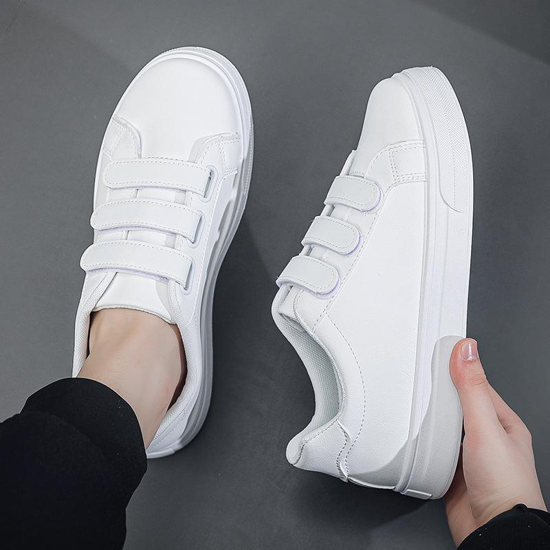 Korean Style Men's White Velcro Casual Shoes - Summer 2026 Fashion Trend