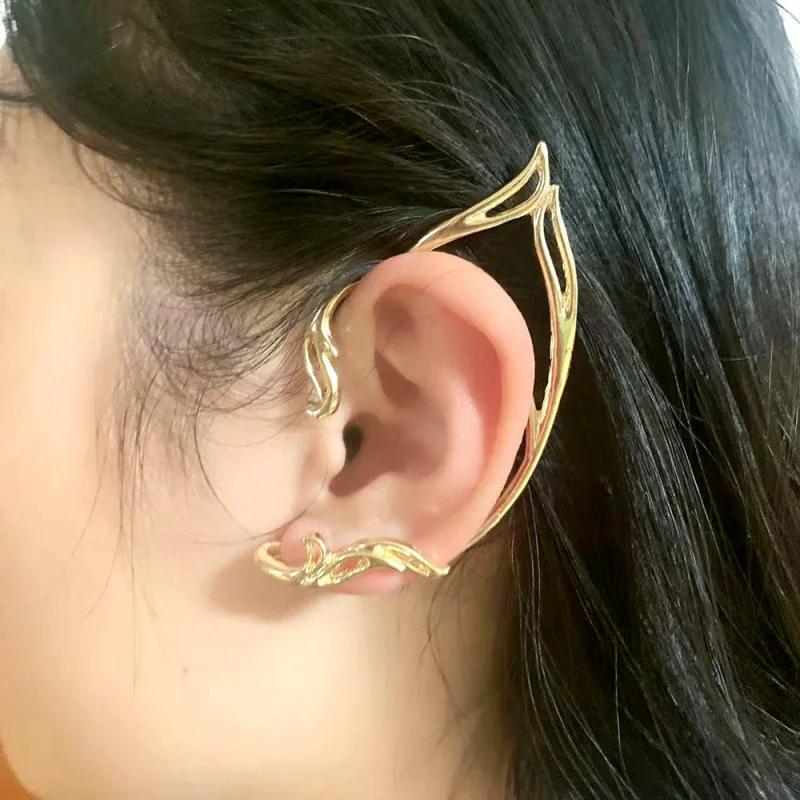 Fairy Ear Cuff Petite Earring for Women Simple Hollow Cat Ears Outline Elf Ear Clip Classic Single No Piercing Earrings Party
