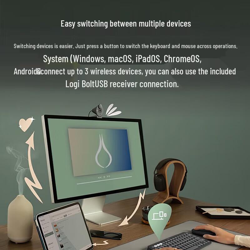 Logitech Pebble 2 Combo Wireless Bluetooth Keyboard & Mouse Set