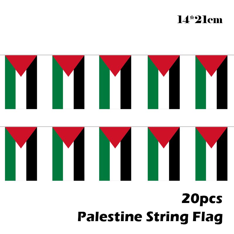 1421cm 5meter 20pcs Palestine String Flag Polyester Banners Office Home Decor