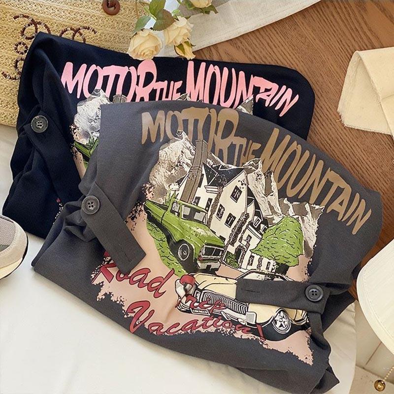 T-shirt for Women Large Size Cotton Summer T-shirt Soft Loose Printed Casual Comfortable Pullover T-shirt Top
