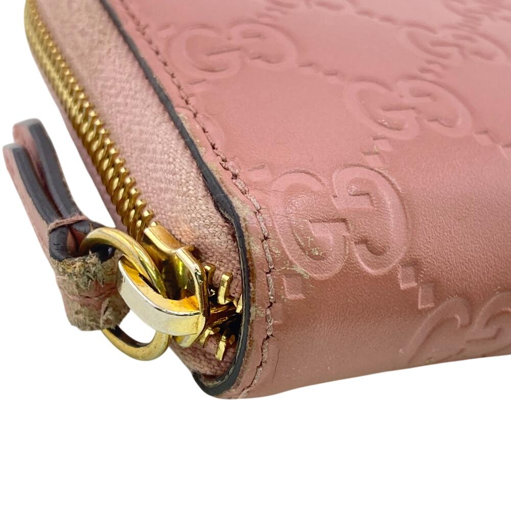GUCCI 410102 Zip Around Guccisima leather Purse pink leather Women Used