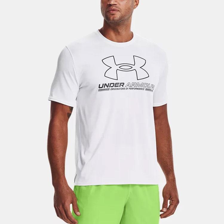 Under Armour Letter Logo Training T-Shirt Men T-Shirts White 1370367-100